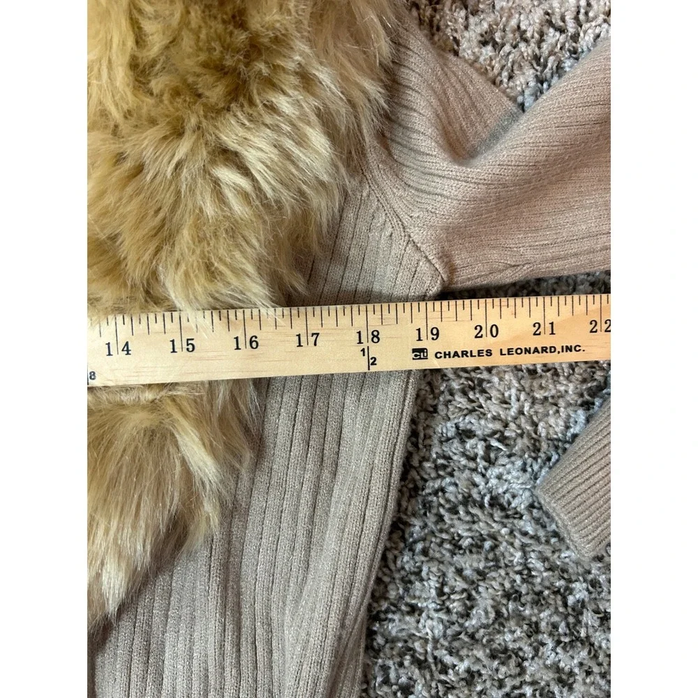 Show Me Your Mumu Lombardi Long Cardi Taupe Faux Fur Duster Cardigan NEW